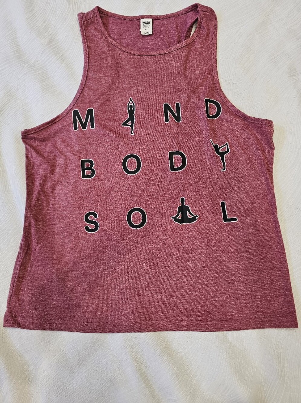 Mind Body Soul Womens Tank Top - Heather Rose Size XL